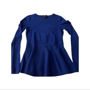 Scoop NYC Blue Cashmere Peplum Sweater (SW2)